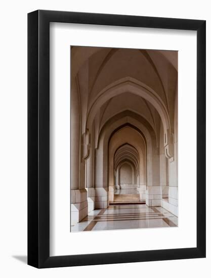 An arched walkway in Sultan Qaboos's palace, Al -Alam Palace, Muscat, Oman.-Sergio Pitamitz-Framed Photographic Print