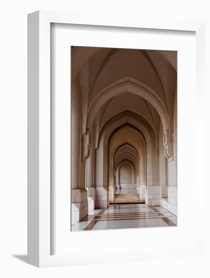 An arched walkway in Sultan Qaboos's palace, Al -Alam Palace, Muscat, Oman.-Sergio Pitamitz-Framed Photographic Print