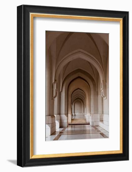 An arched walkway in Sultan Qaboos's palace, Al -Alam Palace, Muscat, Oman.-Sergio Pitamitz-Framed Photographic Print