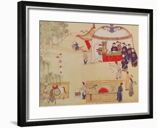 An Archery Contest, Late 18th Century, (Colour on Silk)-null-Framed Giclee Print