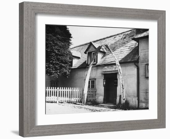 An Archway Made of Whale Bones Outside a Pub Entrance at Great Wrathing, Suffolk, England-null-Framed Photographic Print