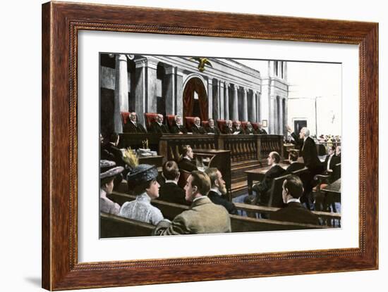 An Argument Before the US Supreme Court, Chief Justice White Presiding, 1910-null-Framed Giclee Print