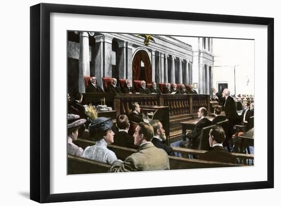 An Argument Before the US Supreme Court, Chief Justice White Presiding, 1910-null-Framed Giclee Print