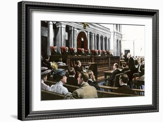 An Argument Before the US Supreme Court, Chief Justice White Presiding, 1910-null-Framed Giclee Print