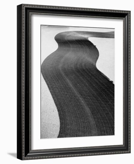 An Ariel Picture from the Dust Bowl,With Deep Furrows Made by Farmers to Counteract Wind-Margaret Bourke-White-Framed Premium Photographic Print