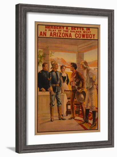 An Arizona Cowboy - Western Play Poster-Lantern Press-Framed Art Print
