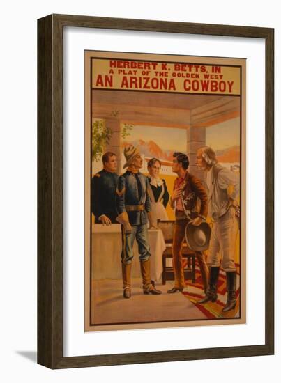 An Arizona Cowboy - Western Play Poster-Lantern Press-Framed Art Print