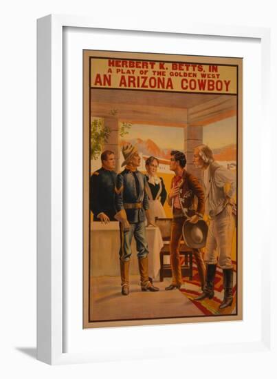 An Arizona Cowboy - Western Play Poster-Lantern Press-Framed Art Print