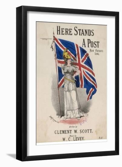 An Armour-Clad Britannia with a Large Union Flag-W.c. Levey-Framed Art Print