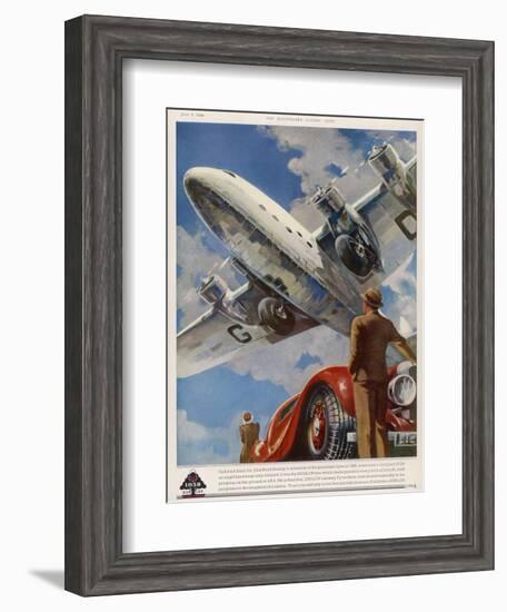 An Armstrong Whitworth "Ensign" of Imperial Airways Takes Off-null-Framed Photographic Print