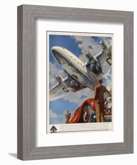 An Armstrong Whitworth "Ensign" of Imperial Airways Takes Off-null-Framed Photographic Print