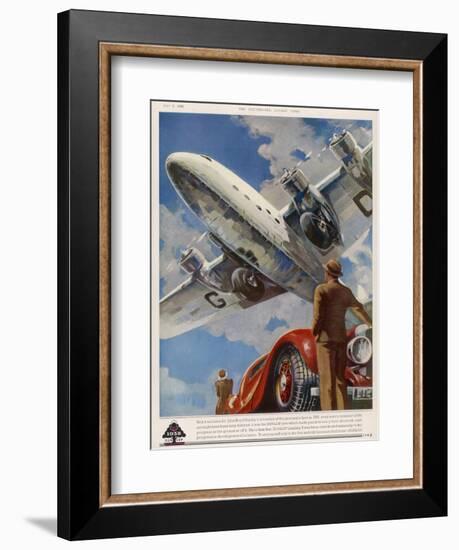 An Armstrong Whitworth "Ensign" of Imperial Airways Takes Off--Framed Photographic Print