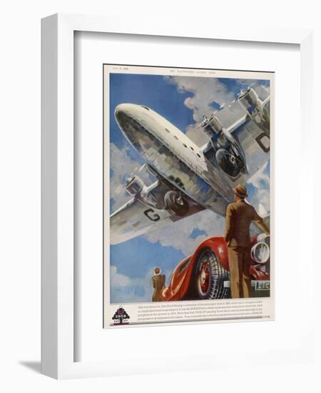 An Armstrong Whitworth "Ensign" of Imperial Airways Takes Off-null-Framed Photographic Print