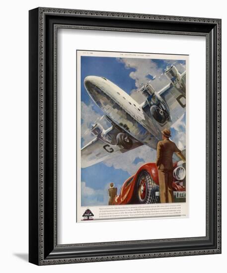 An Armstrong Whitworth "Ensign" of Imperial Airways Takes Off--Framed Photographic Print