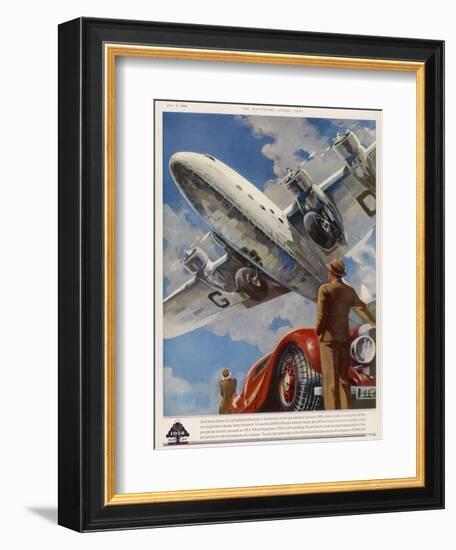 An Armstrong Whitworth "Ensign" of Imperial Airways Takes Off-null-Framed Photographic Print