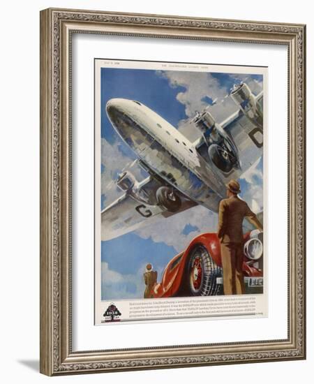 An Armstrong Whitworth "Ensign" of Imperial Airways Takes Off-null-Framed Photographic Print