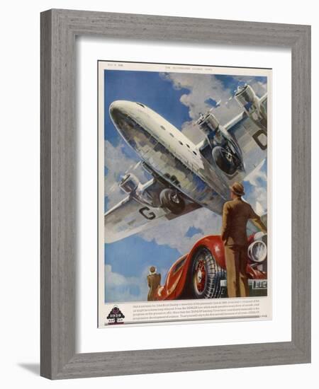 An Armstrong Whitworth "Ensign" of Imperial Airways Takes Off-null-Framed Photographic Print