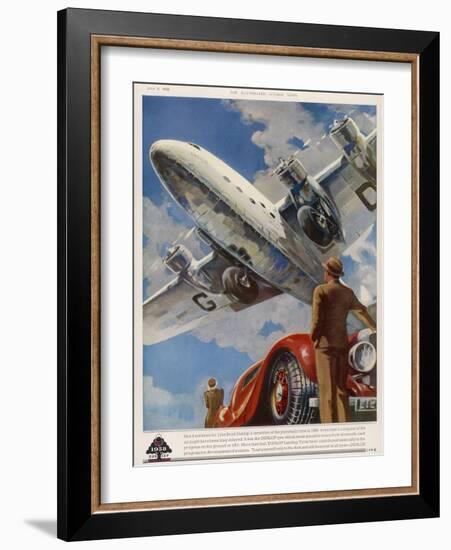 An Armstrong Whitworth "Ensign" of Imperial Airways Takes Off-null-Framed Photographic Print