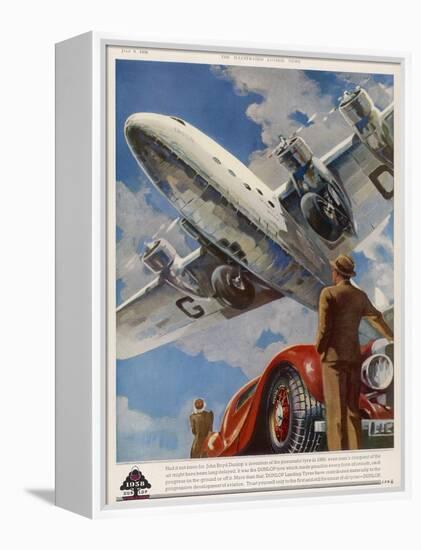 An Armstrong Whitworth "Ensign" of Imperial Airways Takes Off-null-Framed Premier Image Canvas