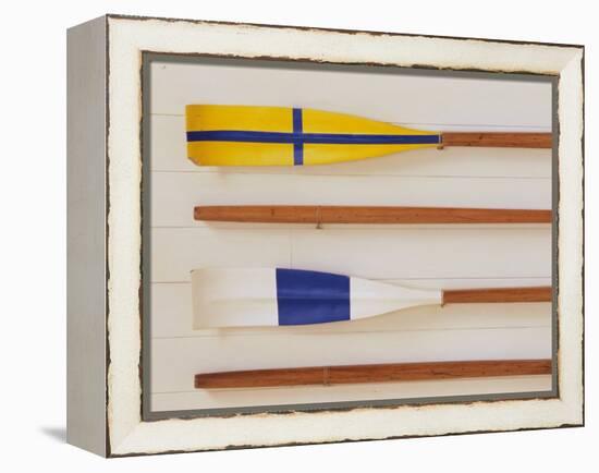 An Array of boat oars Mounted on a wall-null-Framed Premier Image Canvas