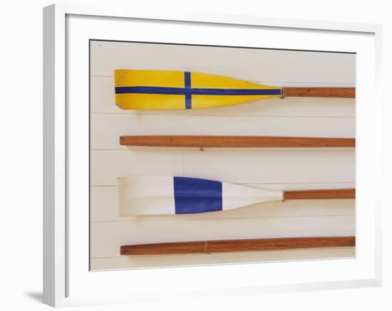 An Array of boat oars Mounted on a wall-null-Framed Photographic Print