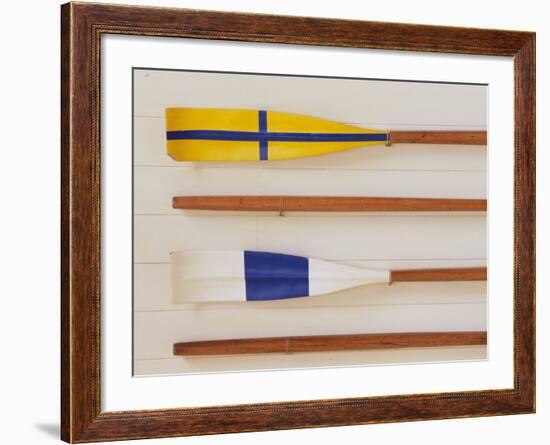 An Array of boat oars Mounted on a wall-null-Framed Photographic Print