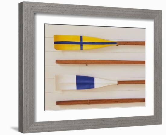 An Array of boat oars Mounted on a wall-null-Framed Photographic Print