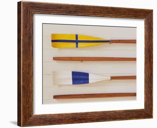 An Array of boat oars Mounted on a wall-null-Framed Photographic Print