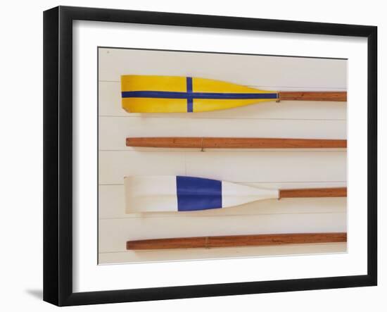 An Array of boat oars Mounted on a wall-null-Framed Photographic Print