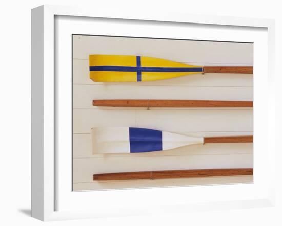 An Array of boat oars Mounted on a wall-null-Framed Photographic Print