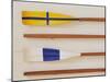 An Array of boat oars Mounted on a wall-null-Mounted Photographic Print