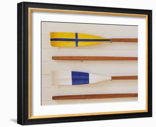 An Array of boat oars Mounted on a wall-null-Framed Photographic Print