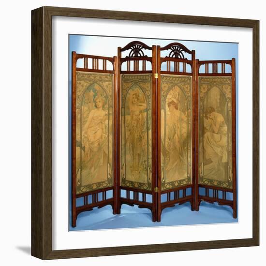 An Art Nouveau Screen-Alphonse Mucha-Framed Giclee Print