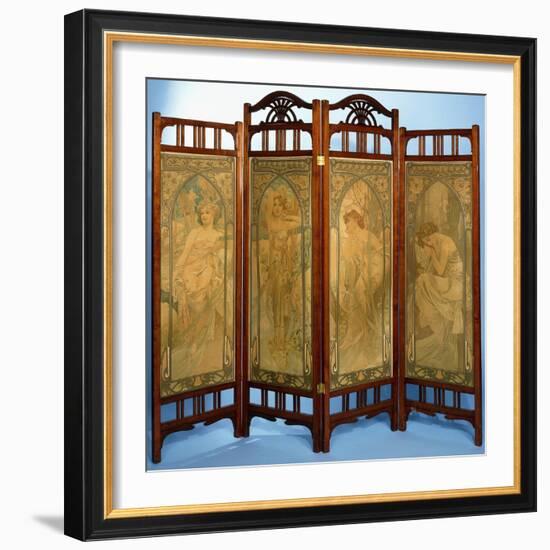 An Art Nouveau Screen-Alphonse Mucha-Framed Giclee Print