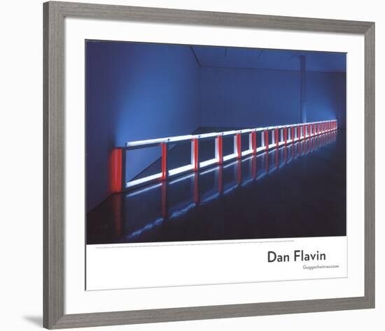 An Artificial Barrier Blue, Red and Blue Fluorescent Light (to Flavin Starbuck Judd)-Dan Flavin-Framed Art Print