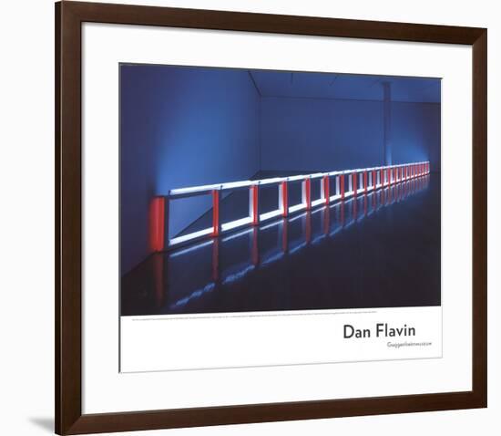 An Artificial Barrier Blue, Red and Blue Fluorescent Light (to Flavin Starbuck Judd)-Dan Flavin-Framed Art Print