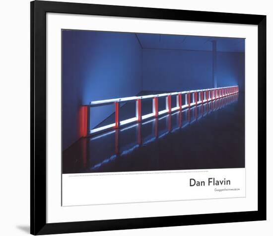 An Artificial Barrier Blue, Red and Blue Fluorescent Light (to Flavin Starbuck Judd)-Dan Flavin-Framed Art Print