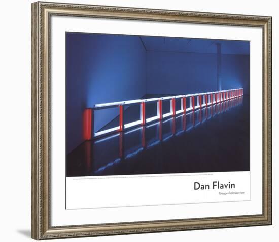 An Artificial Barrier Blue, Red and Blue Fluorescent Light (to Flavin Starbuck Judd)-Dan Flavin-Framed Art Print