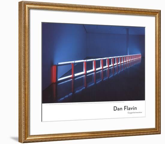 An Artificial Barrier Blue, Red and Blue Fluorescent Light (to Flavin Starbuck Judd)-Dan Flavin-Framed Art Print