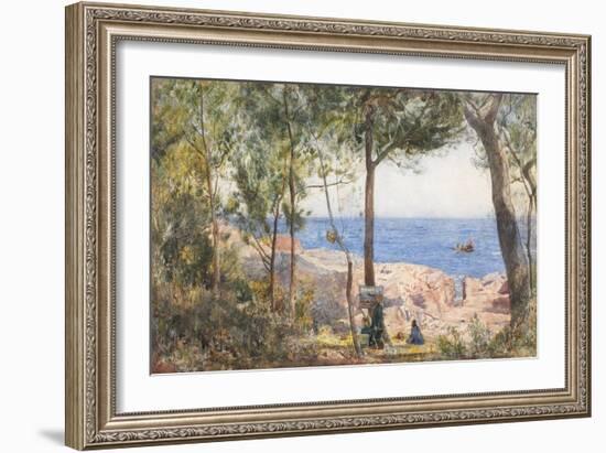 An Artist Painting by the Sea, 1887 (W/C & Bodycolour on Paper)-John William Inchbold-Framed Giclee Print