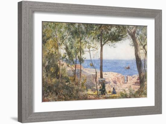 An Artist Painting by the Sea, 1887 (W/C & Bodycolour on Paper)-John William Inchbold-Framed Giclee Print