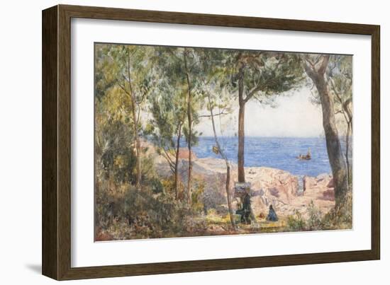 An Artist Painting by the Sea, 1887 (W/C & Bodycolour on Paper)-John William Inchbold-Framed Giclee Print