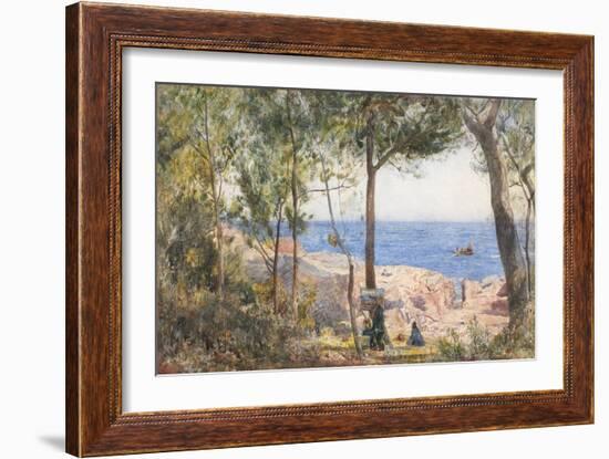 An Artist Painting by the Sea, 1887 (W/C & Bodycolour on Paper)-John William Inchbold-Framed Giclee Print