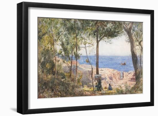 An Artist Painting by the Sea, 1887 (W/C & Bodycolour on Paper)-John William Inchbold-Framed Giclee Print