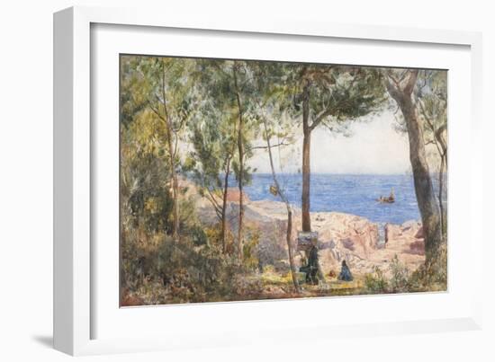 An Artist Painting by the Sea, 1887 (W/C & Bodycolour on Paper)-John William Inchbold-Framed Giclee Print