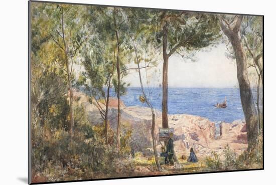 An Artist Painting by the Sea, 1887 (W/C & Bodycolour on Paper)-John William Inchbold-Mounted Giclee Print