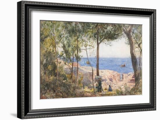An Artist Painting by the Sea, 1887 (W/C & Bodycolour on Paper)-John William Inchbold-Framed Giclee Print
