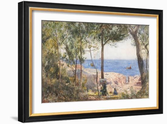 An Artist Painting by the Sea, 1887 (W/C & Bodycolour on Paper)-John William Inchbold-Framed Giclee Print