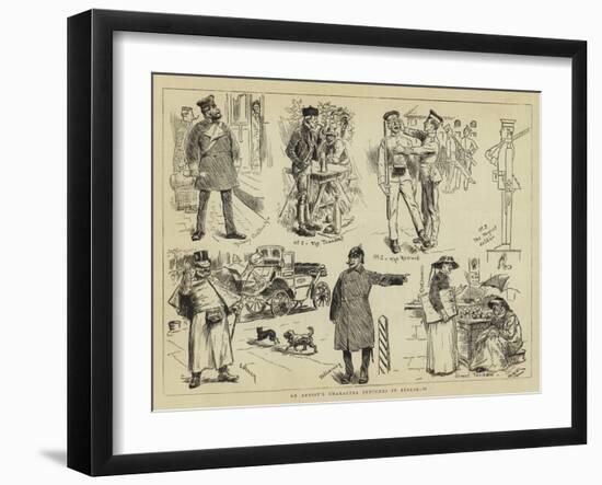 An Artist's Character Sketches in Berlin, II-Charles Stanley Reinhart-Framed Giclee Print