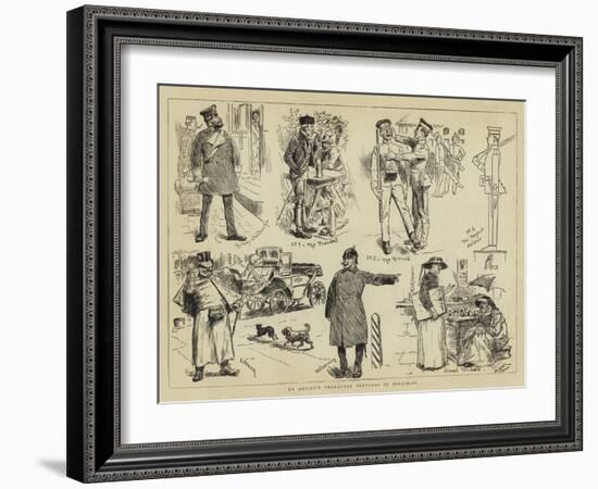 An Artist's Character Sketches in Berlin, II-Charles Stanley Reinhart-Framed Giclee Print